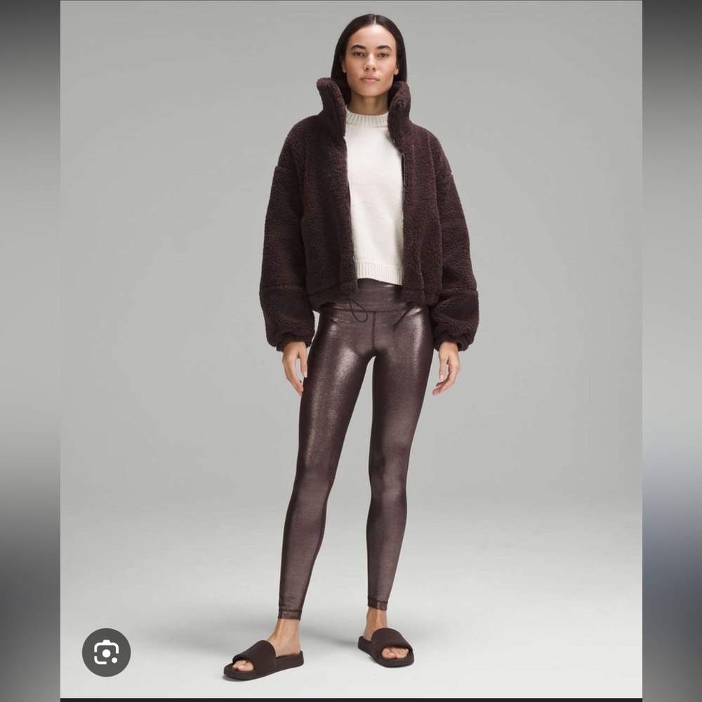 Lululemon brown SHINE FOIL Align leggings size 10